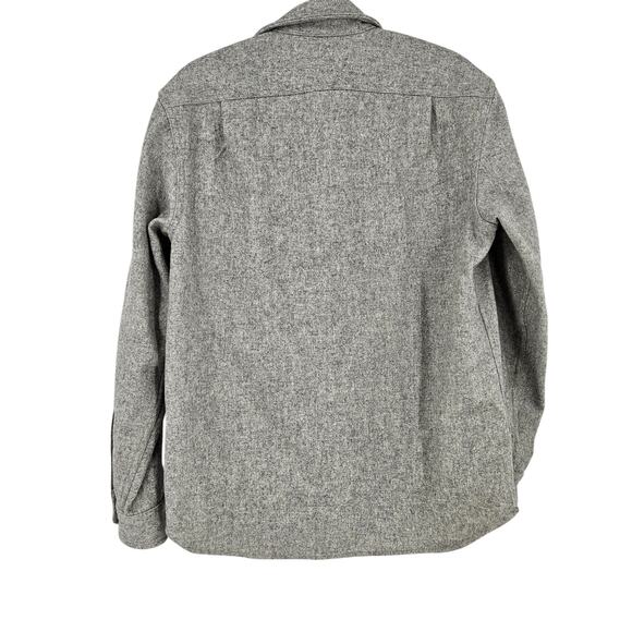 Wallace & Barnes Shirt Jacket Gray Wool Flannel Button Up Pockets Hunting Size M - Picture 7 of 7